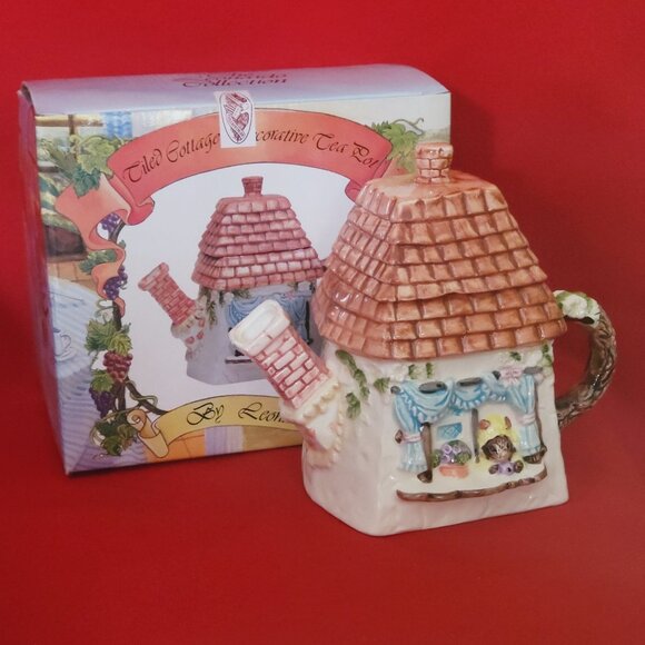 Vintage Heritage Mint Tiled Cottage Decorative Tea Pot 1991 - Picture 2 of 12